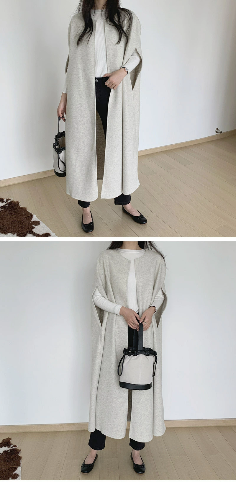 【送料無料】コート ウール混 ベスト ポンチョ ジレ ロング丈 ケープ マント ショール レディース アウター ジャケット 無袖 防寒 春 秋 冬 オフィス フォーマル 結婚式 通勤 OL