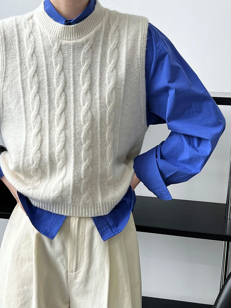 ★Knit vest おしゃれ レイヤードコーデ ニットベスト 送料無料 ♪
