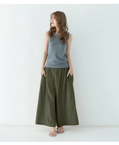 ワイドパンツ レディース 春 夏 春夏 綿 コットン 麻素材風 リネン風 ブラック 黒 ベージュ パンツ ボトムス 綿ゴムタイプ 体型カバー 洗えるタイプ 新作 リネン おしゃれ 着やせ リラックス ゆったり ウエストゴム おしゃれ サルエル ナチュラル 30代 20代 40代