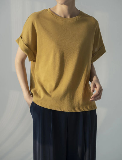 【新色追加!】Tシャツ レディース 半袖 カットソー クルーネック フレンチスリーブ ドルマンスリーブ 綿麻 コットン リネン ロング tシャツ トップス きれいめ インナー ティーシャツ チュニック 体型カバー 大きいサイズ Uネック 丸首 二の腕カバー 無地 春 夏