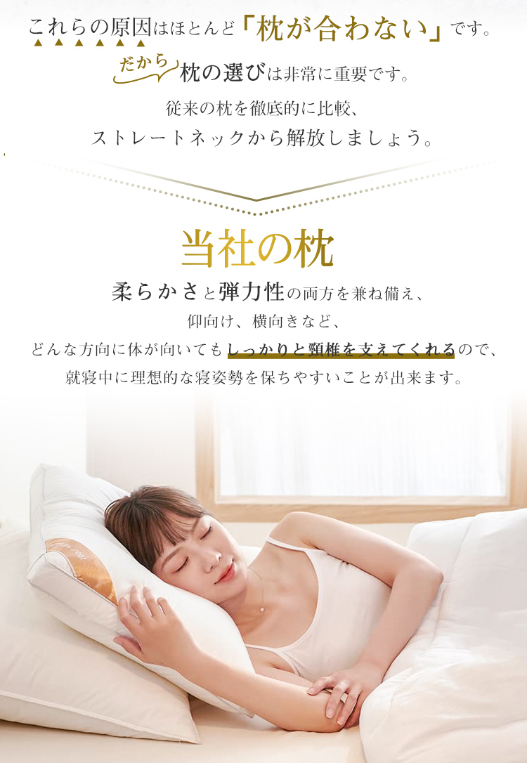 枕 ふわふわ マクラ ホテル 43x63cm 高度調節可能 まくら ストレートネック 寝返り 横向き いびき防止 洗える 横向寝枕 横寝 快眠枕 安眠枕 熟睡 首こり 肩こり 高反発 柔らかい 通気性抜群 丸洗い可能 高級ホテル仕様 抗菌 防臭