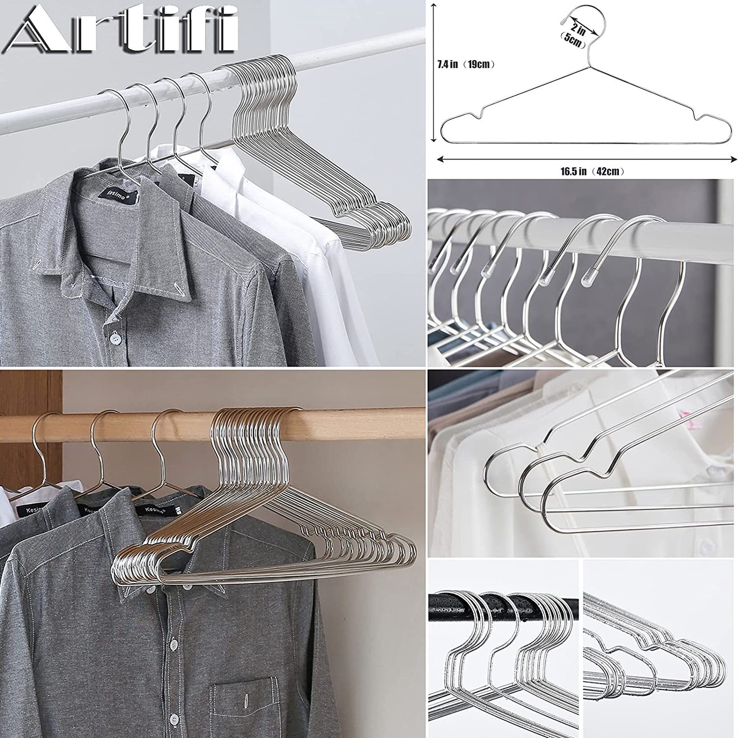 ハンガー ステンレス ステンレスハンガー 40本 ズボンハンガー 10本 ズボン スカート 跡がつかない 肩 滑らない 頑丈 錆びにくい 曲がらない スリムタイプ 省スペース 収納便利 乾湿両用 かさばらない