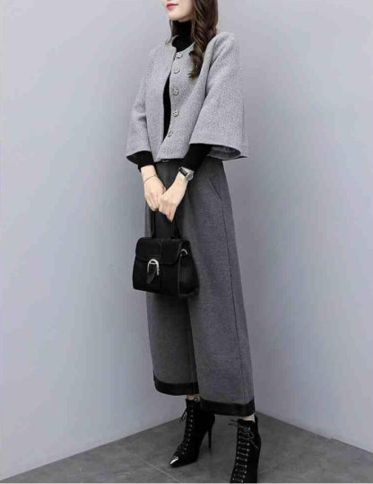 パンツスーツ セットアップ ジャケット ママスーツ ツイード パンツ ワイドパンツ ロングパンツ ハイウエスト レディース スーツ 2点セット パンツドレス 大きいサイズ ゆったりシルエット カジュアル 春 通勤 上下セット 結婚式 着痩せ
