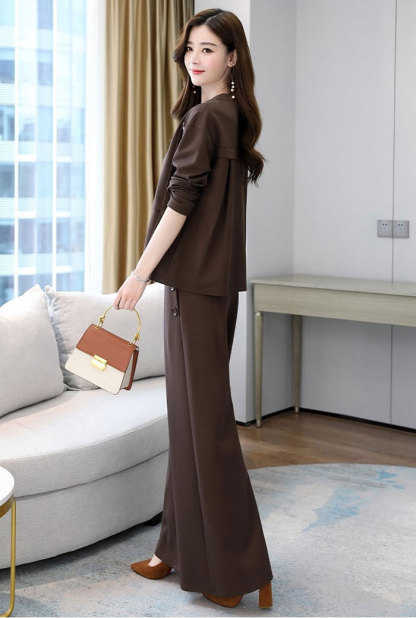 セットアップ レディース トップス ワイドパンツ ロングパンツ 長袖 フォーマル スーツ パンツスーツ ママスーツ 2点セット パンツドレス 大きいサイズ おしゃれ カジュアル 春秋 通勤 上下セット 冠婚葬祭用 入学式 卒業式 結婚式 着痩せ 高級感 体型カバー