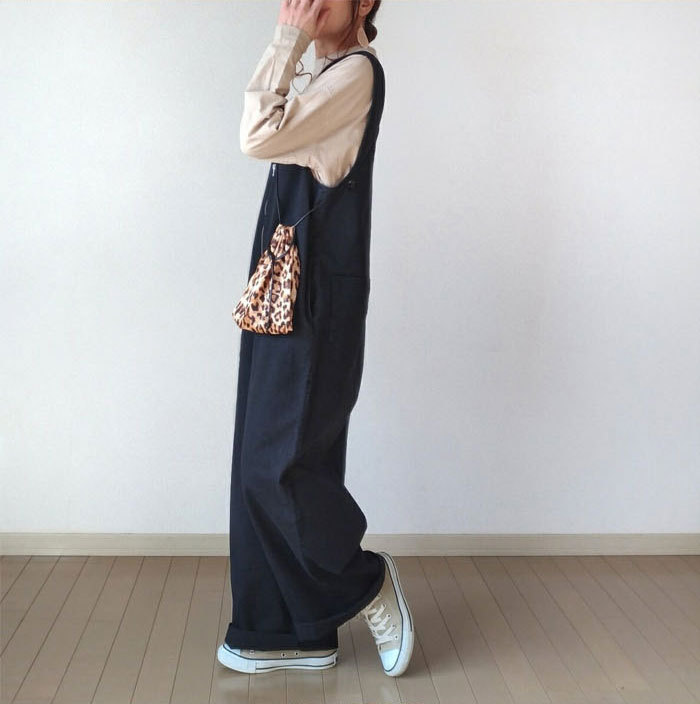 サロペット オールインワン レディース ワイドパンツ きれいめ 黒 大きめ 大きいサイズ ノースリーブ 無地 オーバーオール ロング つなぎ ワイド シンプル ポケット Ｖネック 楽ちん カジュアル 体型カバー 春夏 マタニティ きれいめ ゆったり 大人可愛い 送料無料