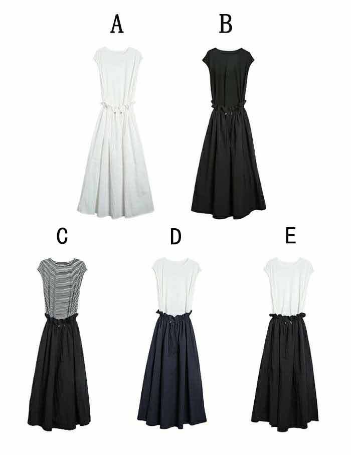 ロングワンピース 半袖 夏 レディース きれいめ 綿 大きいサイズ カジュアル 可愛い 着痩せ マキシワンピース フレンチスリーブロング ワンピース シンプル 30 40 50代 送料無料 体型カバー ゆったり