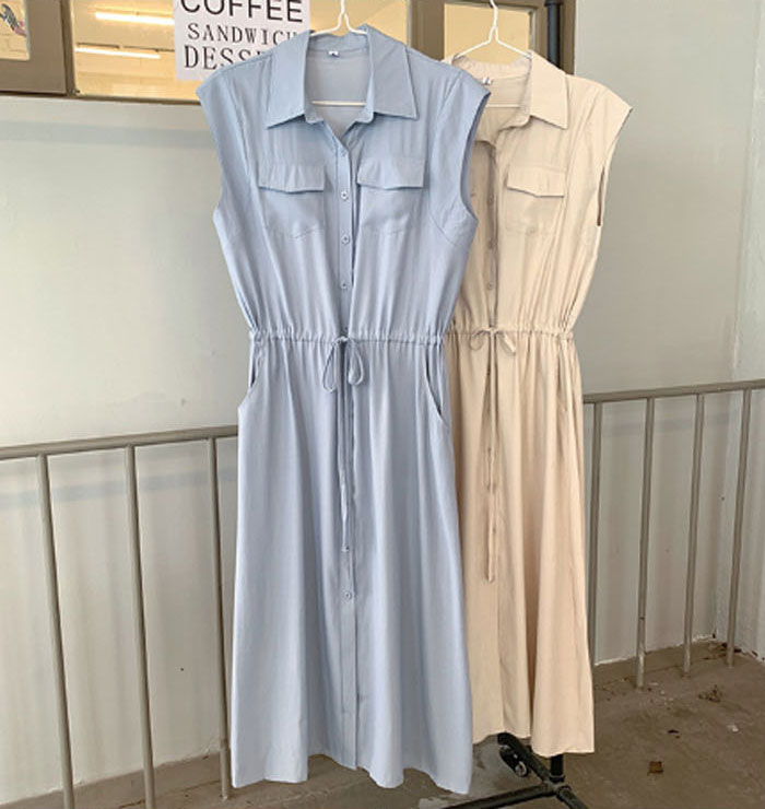 ミモレ丈ワンピース 夏 レディース ワンピース マキシ丈 ミモレ丈 襟付き きれいめ ノースリーブ シャツワンピース 楽ちん 体型カバー ロング 上品 フレンチスリーブ 大人可愛い 綿混 ゆったり シンプル 無地 カジュアル デイリー 送料無料