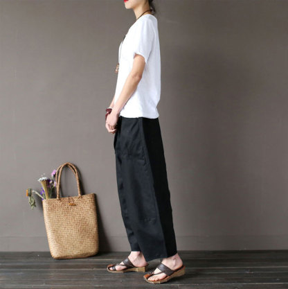 リネン パンツ レディース 涼しい 綿麻パンツ バルーンパンツ アンクル サルエルパンツ 綿麻 イージーパンツ リネン コットン ワイドパンツ 体型カバー ズボン ゆったり 薄手 リラックス ナチュラル カジュアル きれいめ 春 夏 上品
