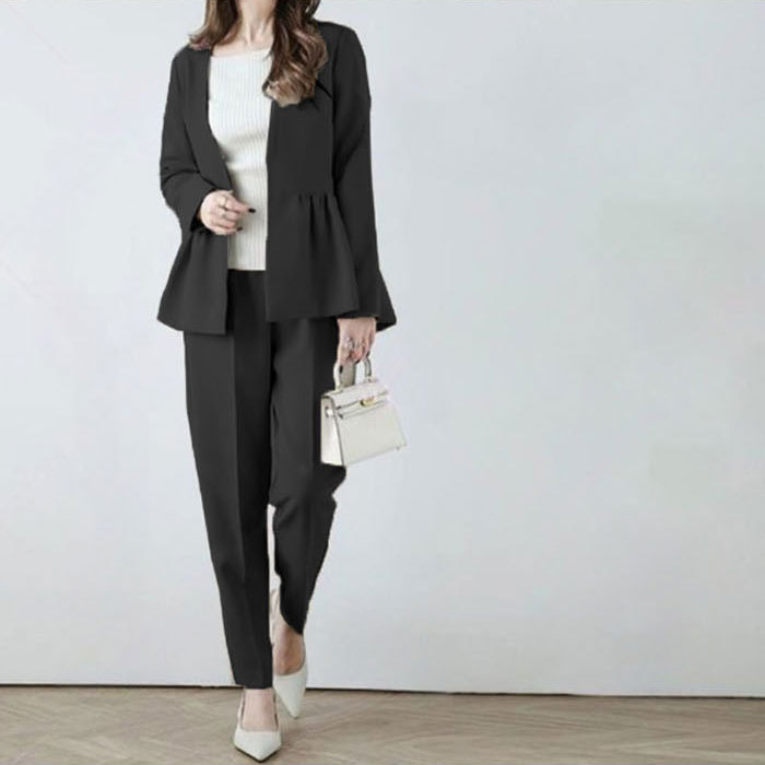 セットアップ ジャケット パンツスーツ ロングパンツ スリムパンツ 9分丈 レディース スーツ マスーツ 2点セット パンツドレス バックギャザー 大きいサイズ おしゃれ カジュアル 春 夏 通勤
