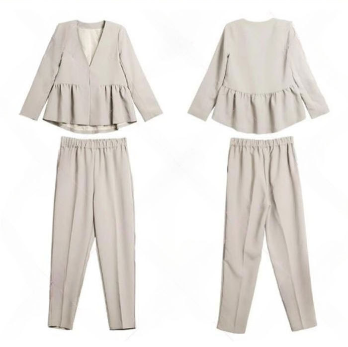 セットアップ ジャケット パンツスーツ ロングパンツ スリムパンツ 9分丈 レディース スーツ マスーツ 2点セット パンツドレス バックギャザー 大きいサイズ おしゃれ カジュアル 春 夏 通勤