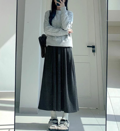 ニットスカート ロングスカート スカート ボトムス レディース ロング ミモレ丈 ニット フレア プリーツ風 無地 ハイウエスト ウエストゴム 春 秋 冬 きれいめ おしゃれ 可愛い 着回し 送料無料 2024秋冬新作 20 30 40代