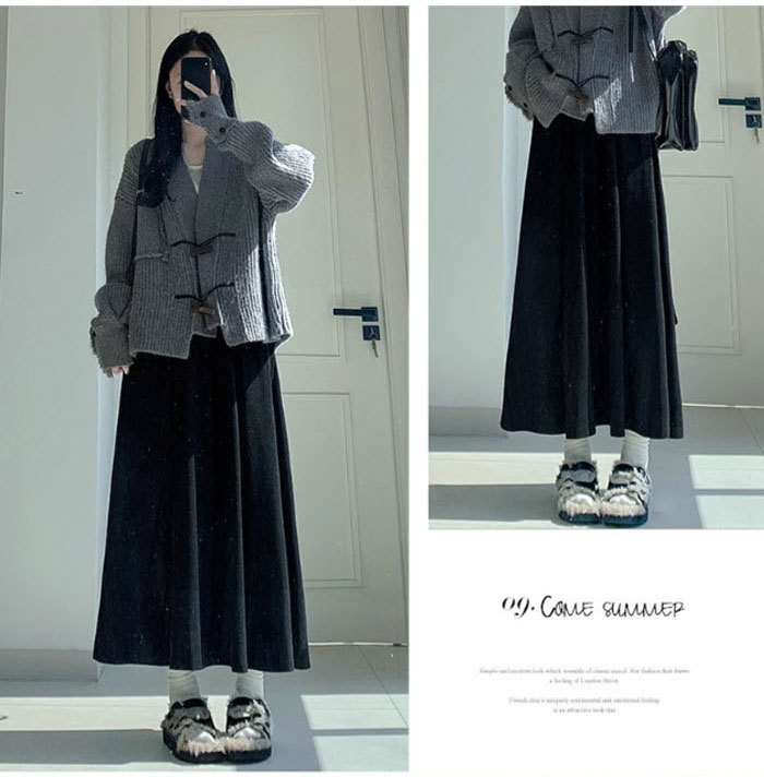 ニットスカート ロングスカート スカート ボトムス レディース ロング ミモレ丈 ニット フレア プリーツ風 無地 ハイウエスト ウエストゴム 春 秋 冬 きれいめ おしゃれ 可愛い 着回し 送料無料 2024秋冬新作 20 30 40代