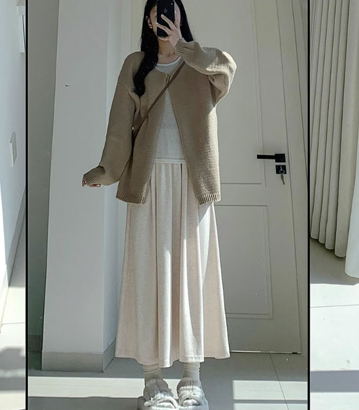 ニットスカート ロングスカート スカート ボトムス レディース ロング ミモレ丈 ニット フレア プリーツ風 無地 ハイウエスト ウエストゴム 春 秋 冬 きれいめ おしゃれ 可愛い 着回し 送料無料 2024秋冬新作 20 30 40代