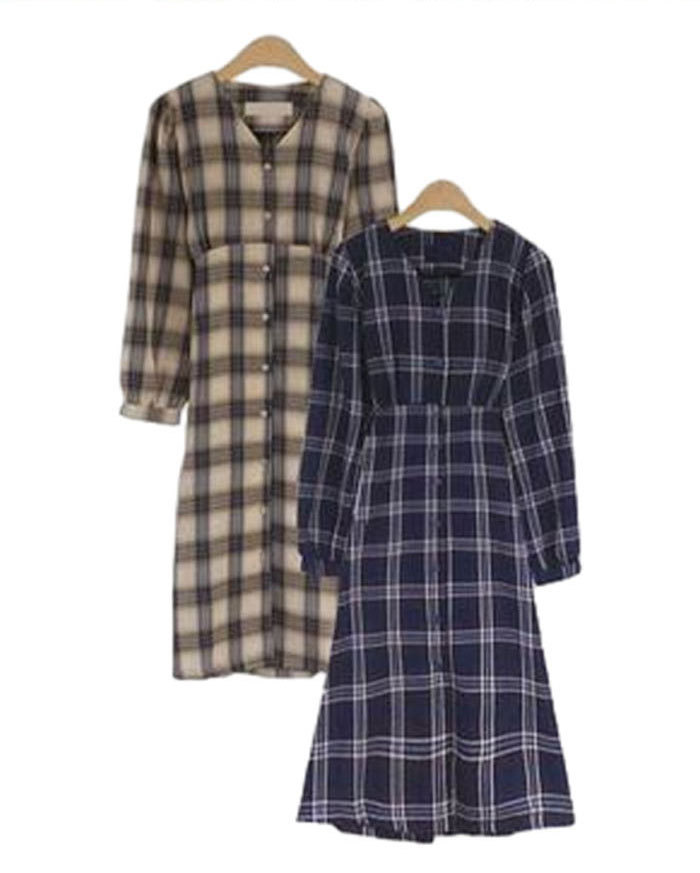 シャツワンピース レディース ロングワンピース チェックワンピース 長袖 チェック柄 シンプル 体型カバー マキシ丈 ゆるっと ミモレ 春 夏 カジュアル ナチュラル プレゼント 大人可愛い ネイビー ベージュ 韓国 送料無料 30代 40代 50代