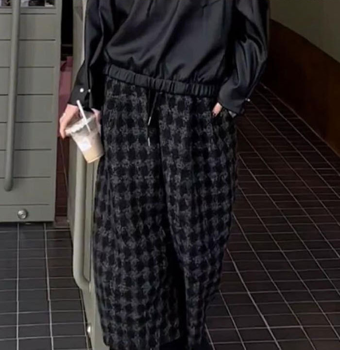 バルーンパンツ チェック柄 暖かめ 保温性 ロングパンツ パンツ ロング丈 レディース 着瘦せ 大きいサイズ ボトムス 秋 春秋 秋冬 シンプル きれいめ カジュアル ロングバルーンパンツ 通勤 日常 ゆったり