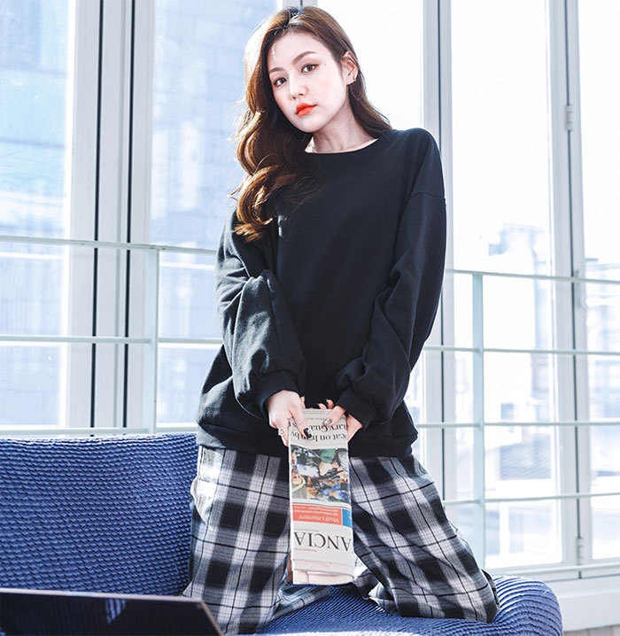 ルームウエア レディース ナイトウエア 2点セット パジャマ コットン100% 長袖 綿 コットン チェック柄 大きいサイズ 無地 可愛い おしゃれ 部屋着 上下セット やわらか お肌にやさしい 春秋冬 洗える 産後 婦人 女の子 パジャマ ママ