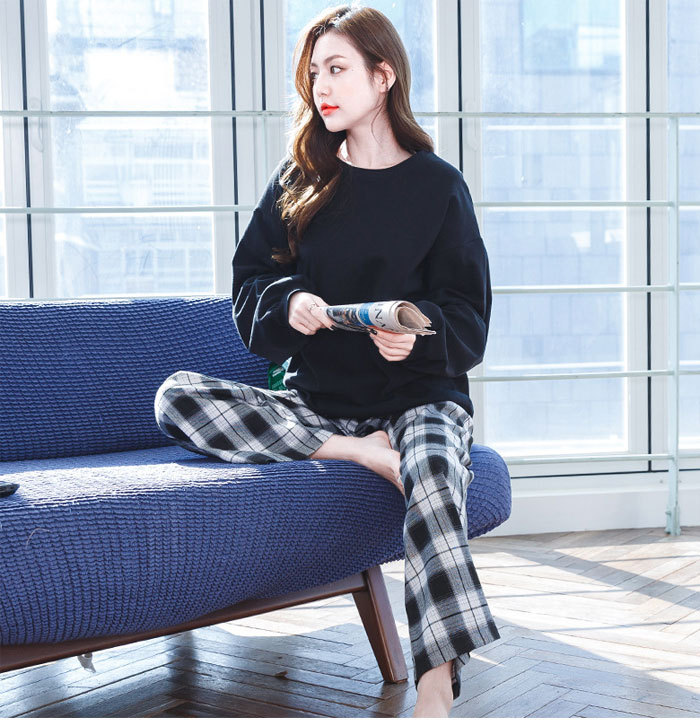 ルームウエア レディース ナイトウエア 2点セット パジャマ コットン100% 長袖 綿 コットン チェック柄 大きいサイズ 無地 可愛い おしゃれ 部屋着 上下セット やわらか お肌にやさしい 春秋冬 洗える 産後 婦人 女の子 パジャマ ママ