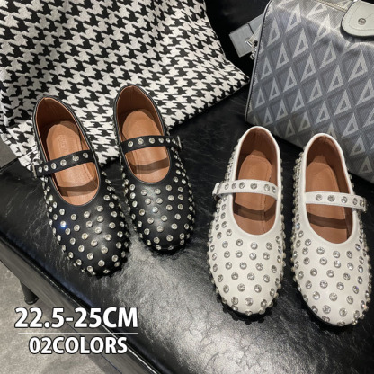パンプス サンダル レディース スタッズ バレエ パンクリベット バックル フラット ぺたんこ シューズ 夏コーデサンダル サマー 夏 春 靴 軽い 柔らかい 歩きやすい 疲れにくい 痛くない 大人 上品 パーティ ビーチ お出かけ
