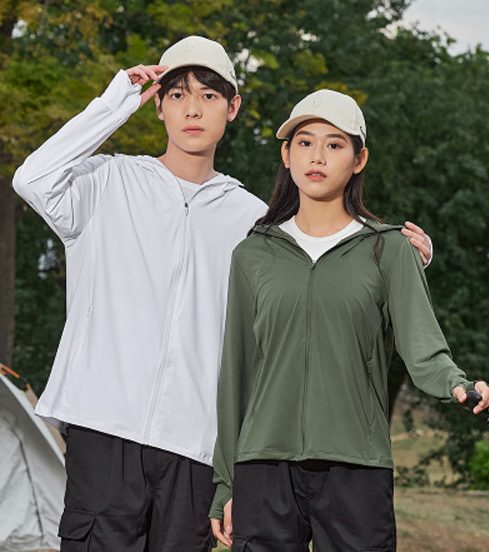 UV パーカー 冷感 -7℃ レディース 男女 長袖 ラッシュガード UVカット アウター UPF50 メッシュ 素材 通気口 指穴 つば 取り外し サンバイザー 日焼け防止 服 大きいサイズ トップス 体型カバー 薄手 吸湿 速乾 軽量 紫外線対策 アウトドア