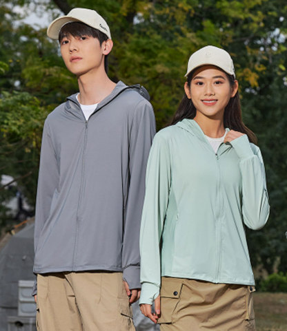 UV パーカー 冷感 -7℃ レディース 男女 長袖 ラッシュガード UVカット アウター UPF50 メッシュ 素材 通気口 指穴 つば 取り外し サンバイザー 日焼け防止 服 大きいサイズ トップス 体型カバー 薄手 吸湿 速乾 軽量 紫外線対策 アウトドア