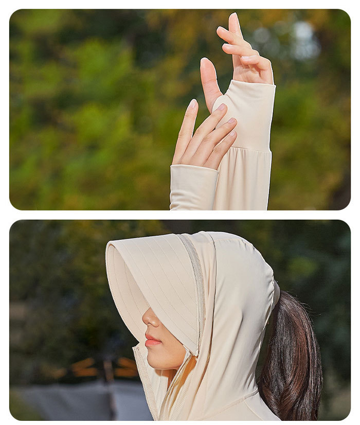 UV パーカー 冷感 -7℃ レディース 男女 長袖 ラッシュガード UVカット アウター UPF50 メッシュ 素材 通気口 指穴 つば 取り外し サンバイザー 日焼け防止 服 大きいサイズ トップス 体型カバー 薄手 吸湿 速乾 軽量 紫外線対策 アウトドア