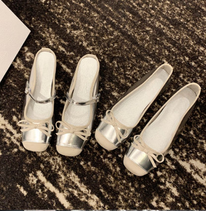 パンプス サンダル レディース ミュール 本革 ボータイ 大人可愛い フラット ぺたんこ シューズ 夏コーデサンダル サマー 夏 春 靴 軽い 柔らかい 歩きやすい 疲れにくい 痛くない 大人 上品 パーティ ビーチ お出かけ 2cm