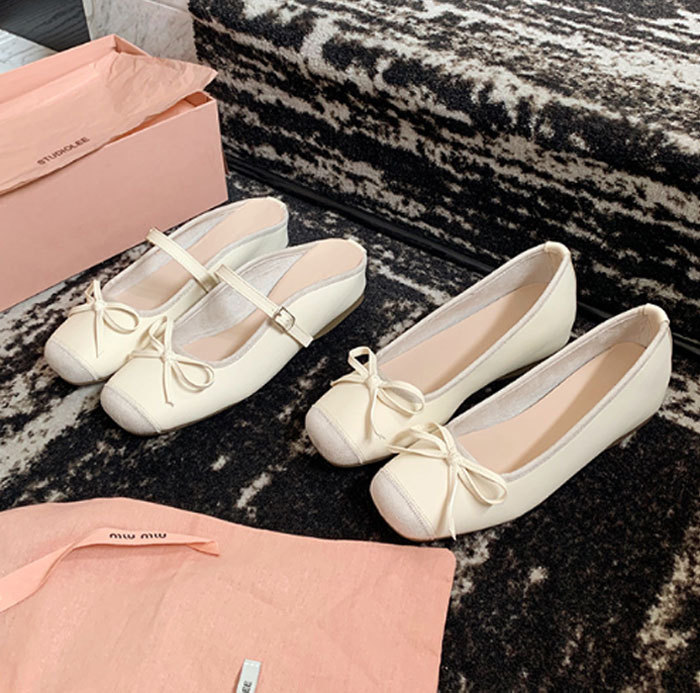 パンプス サンダル レディース ミュール 本革 ボータイ 大人可愛い フラット ぺたんこ シューズ 夏コーデサンダル サマー 夏 春 靴 軽い 柔らかい 歩きやすい 疲れにくい 痛くない 大人 上品 パーティ ビーチ お出かけ 2cm