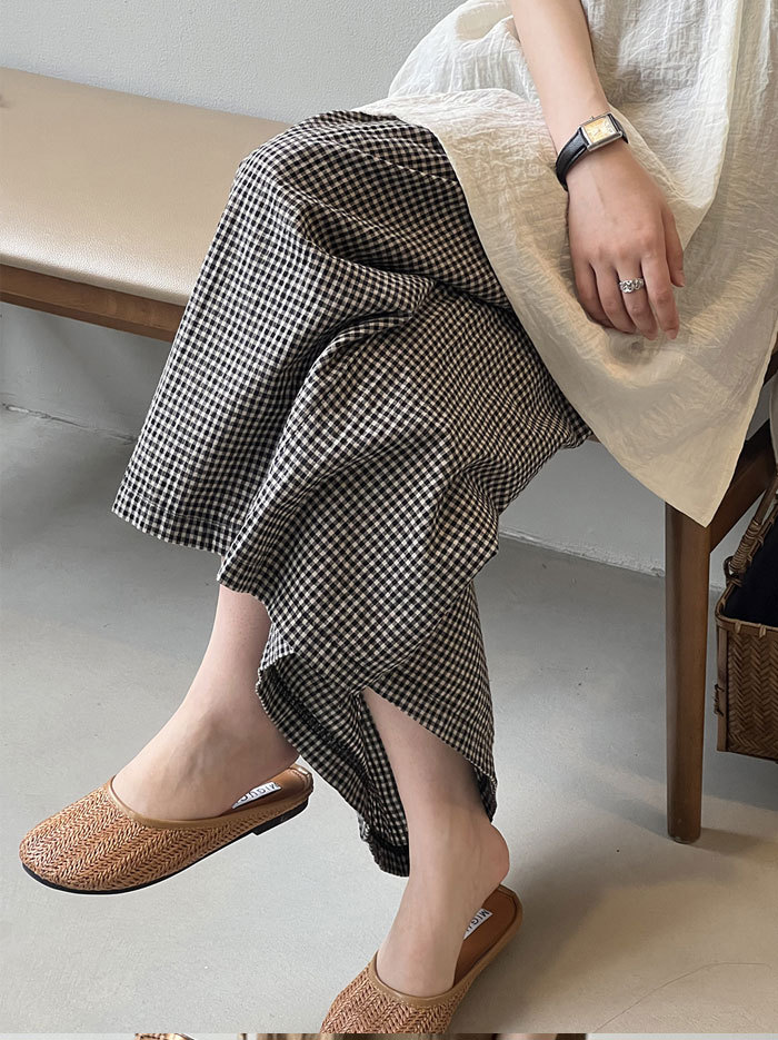 ワイドパンツ レディース ガウチョパンツ チェック柄パンツ 千鳥柄 ワイド ストリート 上品 ゆったり カジュアル きれいめ 大きいサイズ ボトムス ロング ズボン 体型カバー 大きいサイズ ウエストゴム 夏 20代 30代 40代