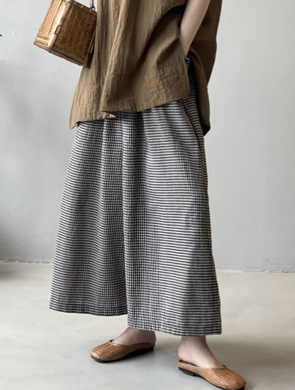 ワイドパンツ レディース ガウチョパンツ チェック柄パンツ 千鳥柄 ワイド ストリート 上品 ゆったり カジュアル きれいめ 大きいサイズ ボトムス ロング ズボン 体型カバー 大きいサイズ ウエストゴム 夏 20代 30代 40代