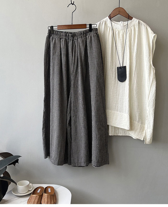 ワイドパンツ レディース ガウチョパンツ チェック柄パンツ 千鳥柄 ワイド ストリート 上品 ゆったり カジュアル きれいめ 大きいサイズ ボトムス ロング ズボン 体型カバー 大きいサイズ ウエストゴム 夏 20代 30代 40代