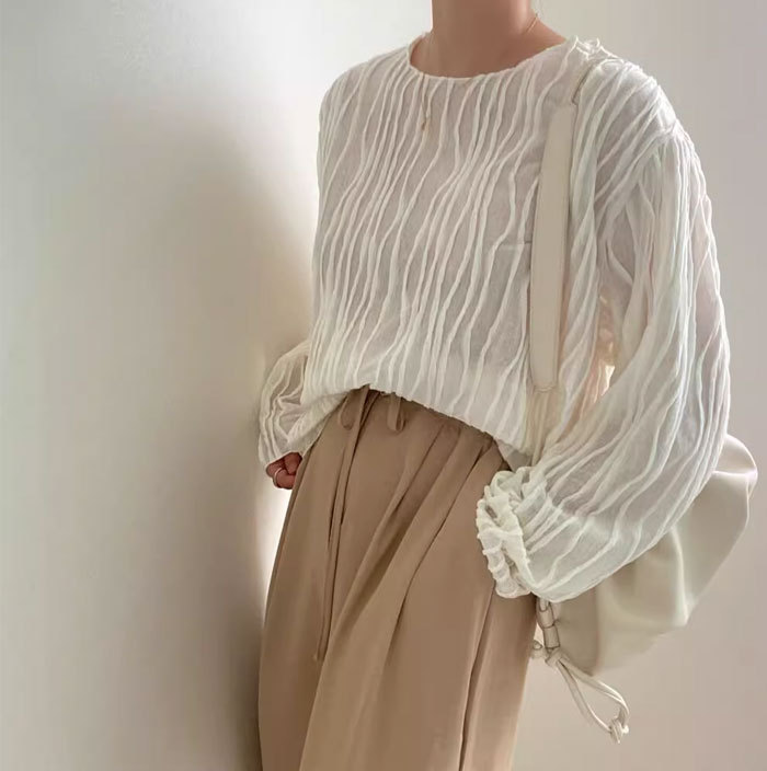 シャツブラウス シアーシャツ 長袖 透け感 レディース おしゃれ オフィス シャツ ブラウス トップス ストライプ カジュアル 大きいサイズ 体型カバー ゆったり 通勤 夏 シンプル 涼しい 着回し 柔らかい 20代 30代 50代 40代 送料無料 大人可愛い