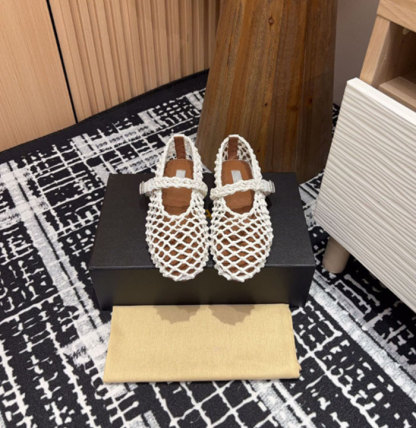 サンダル メッシュ パンプス レディース ぺたんこ フラット ペタンコ ストラップ シューズ 透かし編 本革 ナイロン 夏コーデサンダル スリッパ サマー 夏 春 靴 軽い 柔らかい 歩きやすい 疲れにくい 痛くない 大人 上品 パーティ ビーチ お出かけ