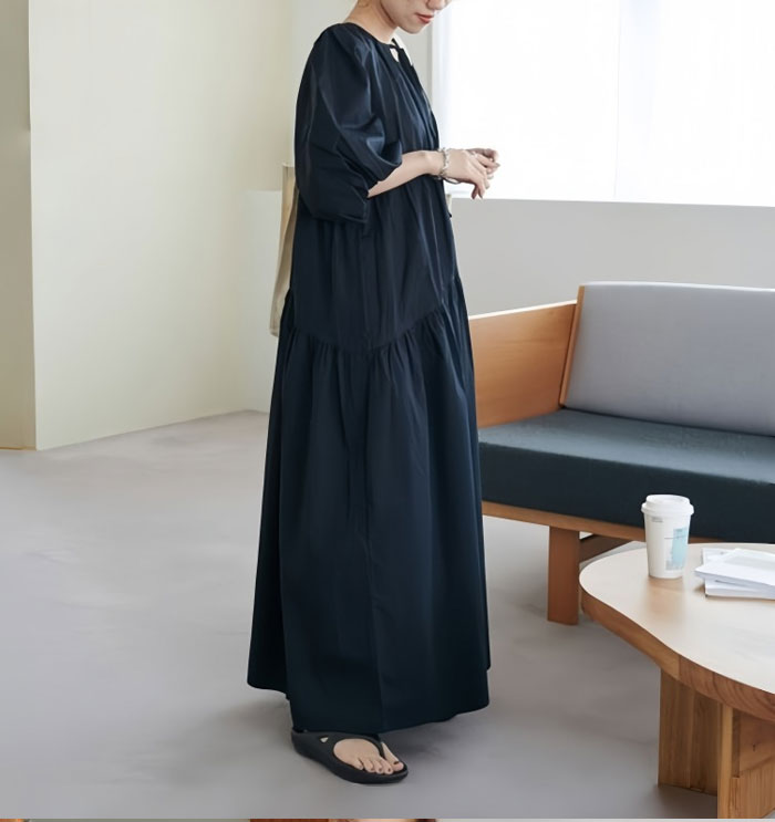 シャツワンピース 五分袖 大きいサイズ ロング レディース バルーン袖 Vネック ティアード マキシワンピース ロングシャツワンピ ぽわん袖 バルーンスリープ プリーツワンピ プリーツ きれいめ マキシ丈 ワンピース ビッグシルエット カジュアル 大人可愛い 送料無料