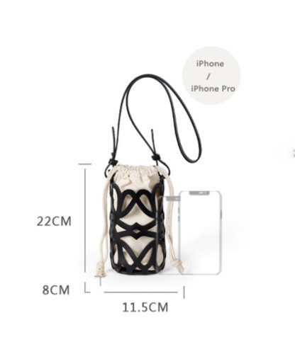 ショルダーバッグ レディース かごバッグ ショルダー バッグ 斜め掛けバッグ スマホショルダーバッグ レザーかごバッグ 巾着バッグ カットワーク 合皮 スマホポーチ ショルダー バケツバッグ かわいい ミニポシェット 携帯便利