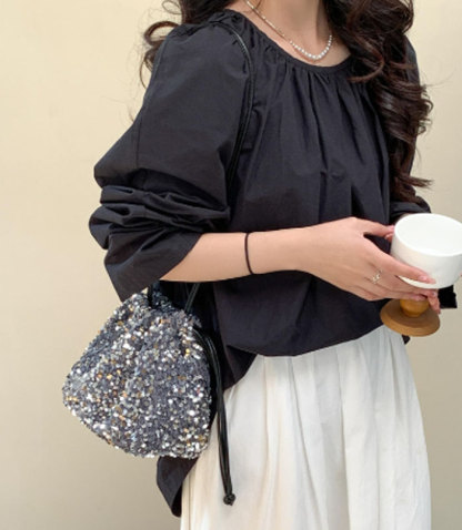 キューブバッグ キラキラ バッグピロー ショルダーバッグ 2way 斜め掛け キューブ型バッグ 小さめ セレモニーバッグ 上質 キューブ バッグ レディース バッグ カジュアル 通勤 フォーマル 黒 プレゼント