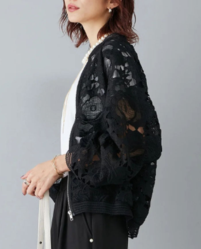 パーカー レディース UVカット レースパーカー 総レース UVパーカー マウンテンパーカー ジップアップ 春 夏 羽織 長袖 透け感 シアー トップス おしゃれ 紫外線 冷房対策 軽量アウトドア 大人 上品