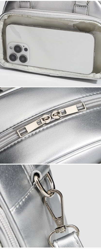 ミニボストンバッグ 小さめ 痛バッグ ショルダー ミニ 軽く ファスナー ぬいぐるみ ぬいポーチ 可愛い 2WAY トート トートバッグ ショルダーバッグ ブラック ホワイト 透明 可愛い シルバー グッズ おしゃれ 人気