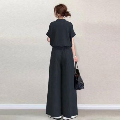 オールインワン　オーバーオール　フォーマル　パンツドレス　半袖　ロングパンツ　レディース　Vネック　春夏　春秋　体型カバー　ハイウエスト　ワイドパンツ　フェミニン　結婚式　OL　高級感