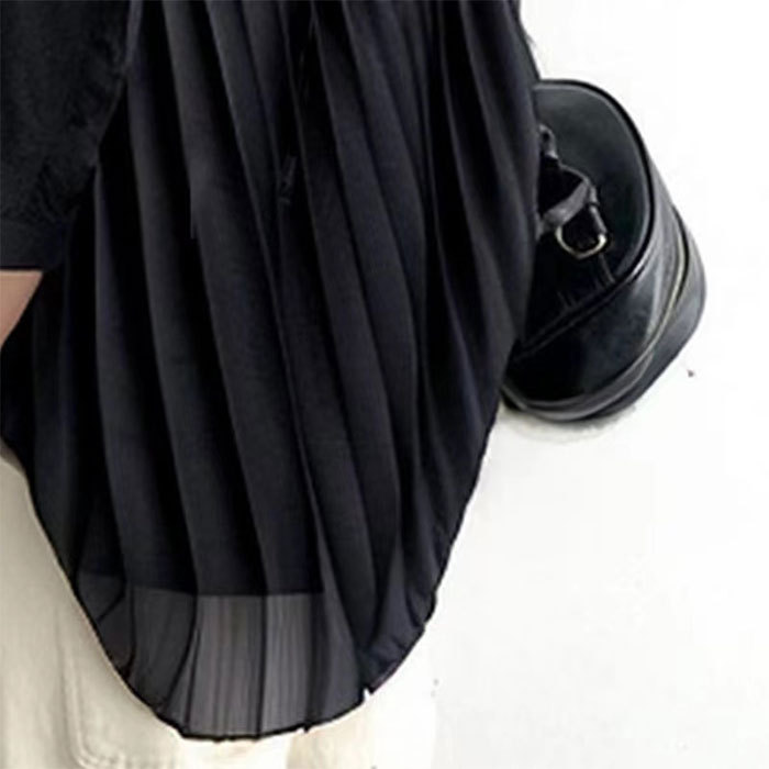 シャツ 映え ギャザー 体型カバー トップス レディース 無地 チュニック 五分袖 大きいサイズ ドルマン ロングシャツ ロング ブラウス オーバーサイズ ゆったり お尻が隠れる 30代 40代