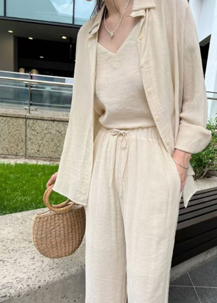 セットアップ レディース カジュアル 夏 3点セット 重ね着 キャミソール ワイドパンツ ハイウエスト トップス 羽織り ロング丈 プリーツ 韓国ファッション ゆるゆる 可愛い お出かけ ゆったり おしゃれ 通勤 着痩せ 体型カバー 旅行 デート 女子会 春夏