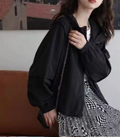 uvカット パーカー レディース uvパーカー 春 夏 カーディガン ショート丈 大人可愛い 薄手 涼しい アウター ゆったり ライトアウター 長袖パーカー フード付き ジャケット 羽織り 紫外線対策 トップス 長袖 通気性 羽織 無地 冷房対応 可愛 UV対策 日焼け止め