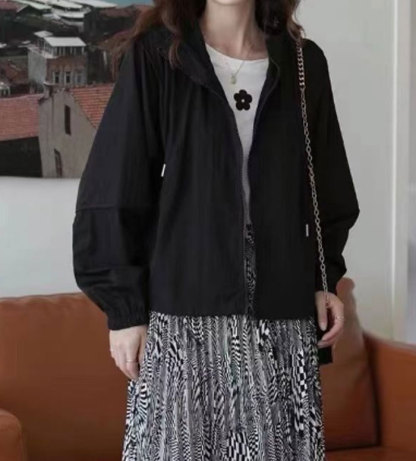 uvカット パーカー レディース uvパーカー 春 夏 カーディガン ショート丈 大人可愛い 薄手 涼しい アウター ゆったり ライトアウター 長袖パーカー フード付き ジャケット 羽織り 紫外線対策 トップス 長袖 通気性 羽織 無地 冷房対応 可愛 UV対策 日焼け止め