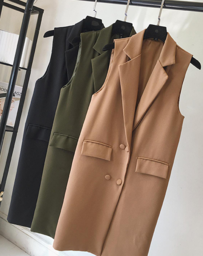 ロングベスト　ベスト　ジレ　ロングジレ　ベスト　オフィスカジュアル　レディース　トップス　カジュアル　無地　着痩せ　通勤　オフィス　フェミニン　コーディネート　大きいサイズ　羽織　ポケット付き