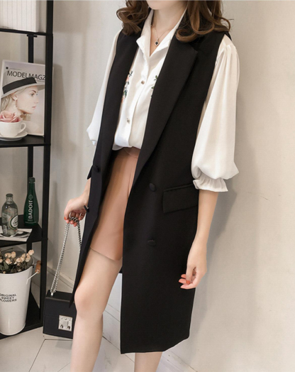 ロングベスト　ベスト　ジレ　ロングジレ　ベスト　オフィスカジュアル　レディース　トップス　カジュアル　無地　着痩せ　通勤　オフィス　フェミニン　コーディネート　大きいサイズ　羽織　ポケット付き