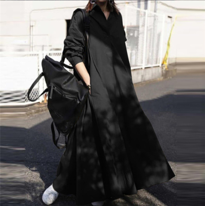 <br>ワンピース レディース 大きいサイズ マキシワンピース ゆったり 30代 40代 Vネック 長袖 無地 ゆったり 体型カバー ロング丈 ロングワンピース カジュアル きれいめ 可愛い 大人 オシャレ 大人可愛い 黒 白 送料無料