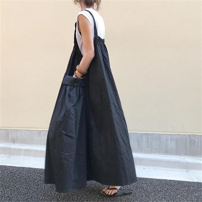 <br>オールインワン サロペット キャミワンピ レディース スカート 楽ちん 体型カバー ボトムス 春夏 綿混 マタニティ ワンピース きれいめ オフィス 仕事 ゆったり キャミワンピース 着痩せ 大きいサイズ カジュアル 送料無料 女性 通勤 脚長効果