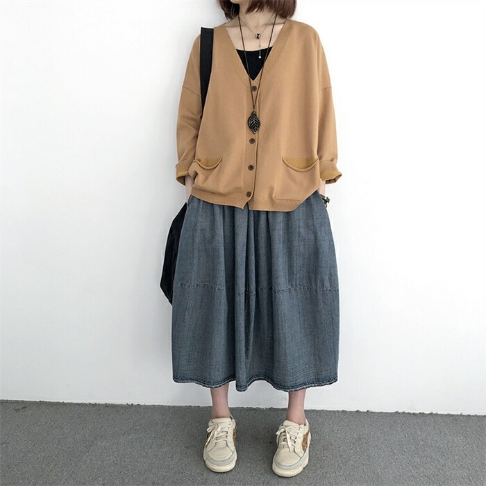 コットンニットカーディガン カーディガン ニットカーディガン レディース ニット ゆるカーディガン トップス ベーシック ニットカーデ 羽織り 大人カジュアル 柔らか ゆったり 大人可愛い 大人フェミニン 春 秋 送料無料