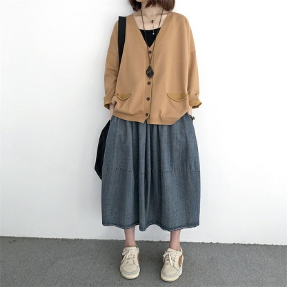 コットンニットカーディガン カーディガン ニットカーディガン レディース ニット ゆるカーディガン トップス ベーシック ニットカーデ 羽織り 大人カジュアル 柔らか ゆったり 大人可愛い 大人フェミニン 春 秋 送料無料