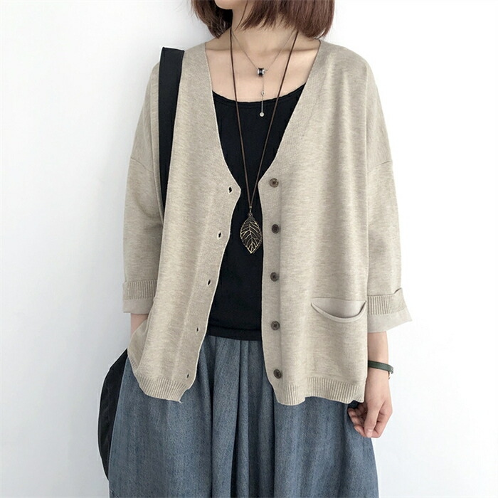 コットンニットカーディガン カーディガン ニットカーディガン レディース ニット ゆるカーディガン トップス ベーシック ニットカーデ 羽織り 大人カジュアル 柔らか ゆったり 大人可愛い 大人フェミニン 春 秋 送料無料