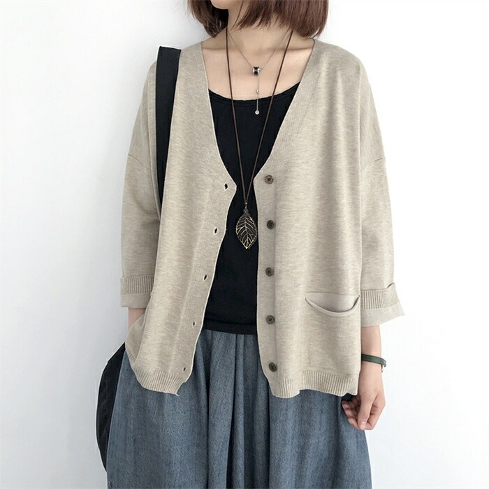 コットンニットカーディガン カーディガン ニットカーディガン レディース ニット ゆるカーディガン トップス ベーシック ニットカーデ 羽織り 大人カジュアル 柔らか ゆったり 大人可愛い 大人フェミニン 春 秋 送料無料